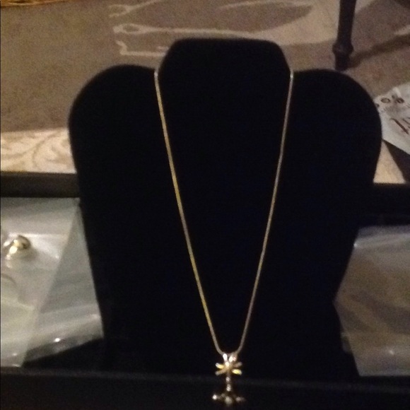 Nakai stamped sterling cross with Amethyst, Garnet, & pearl necklace & pendant - Picture 6 of 7